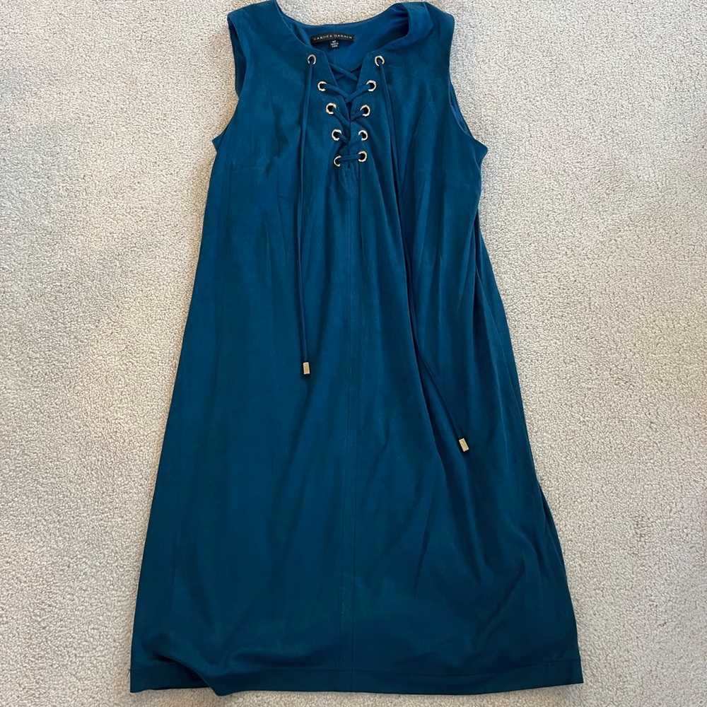 Sandra Darren blue velvet dress